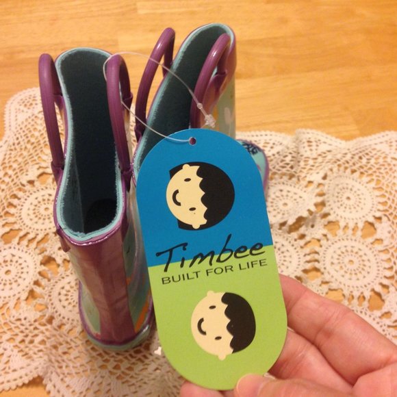 Mermaid Rain Boots by Timbee Purple Teal Size 7 NWT - Picture 5 of 10